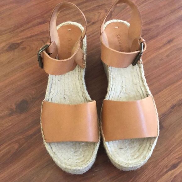 Soludos Tan platform wedge, espadrilles 10￼ - Picture 1 of 7